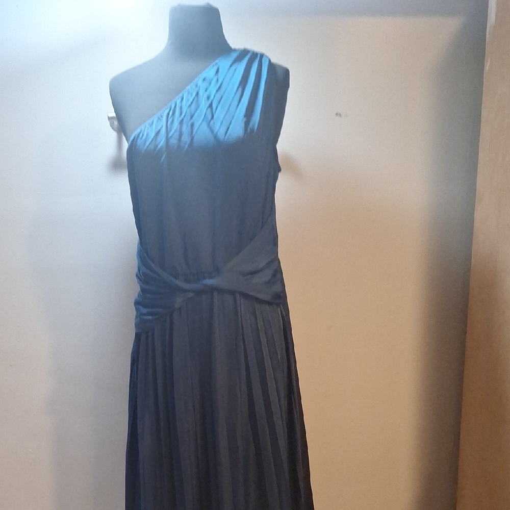 Chic One-Shoulder Blue Dress